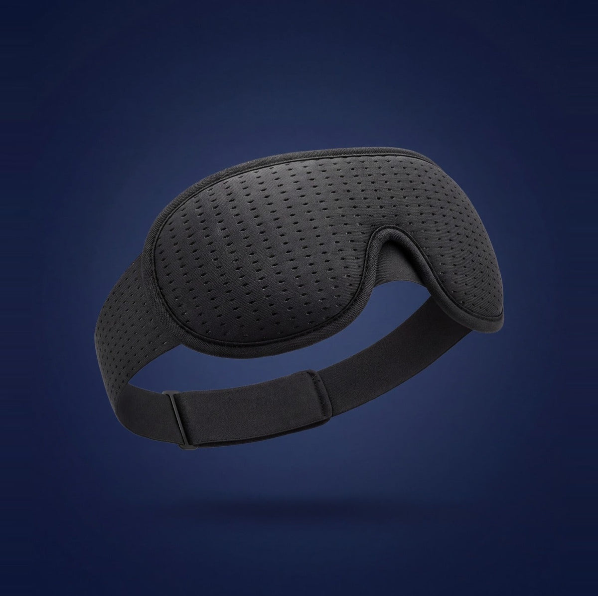 Zero Pressure 3D Sleep Mask in black, contoured eye cups and adjustable strap